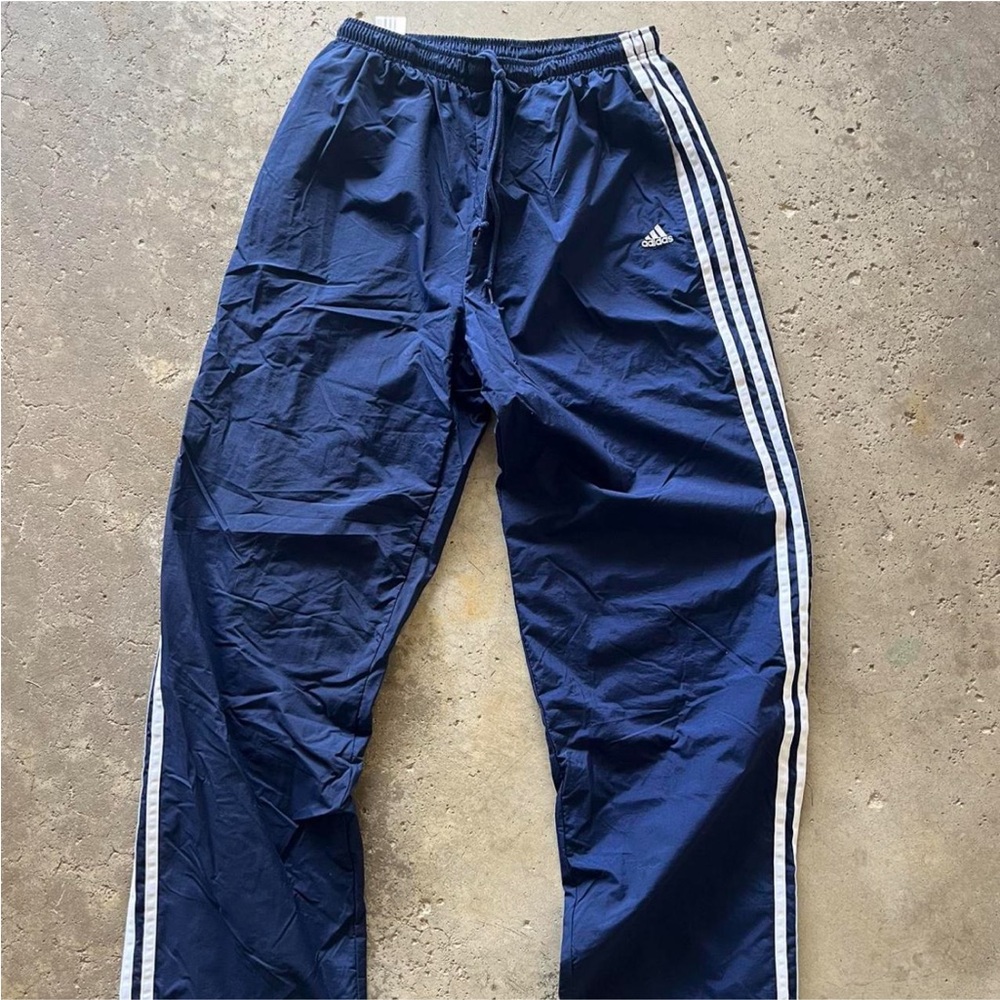 Adidas Blue Joggers with White Stripes